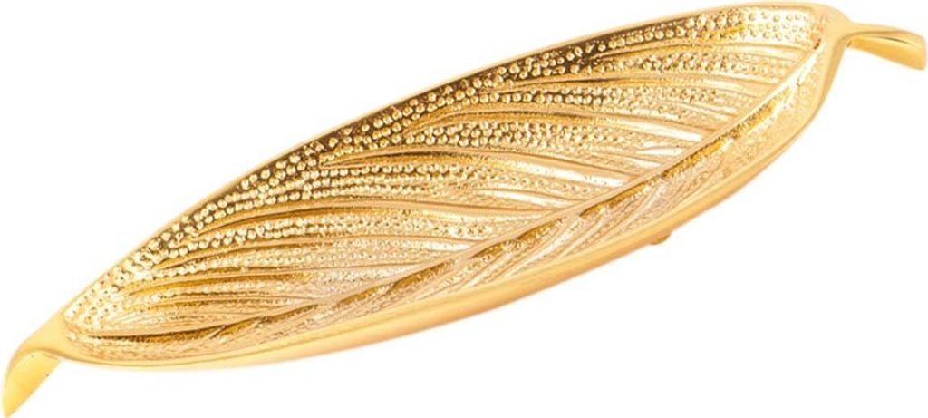 Räucherstäbchenhalter - Blatt gold aus Weißmetall