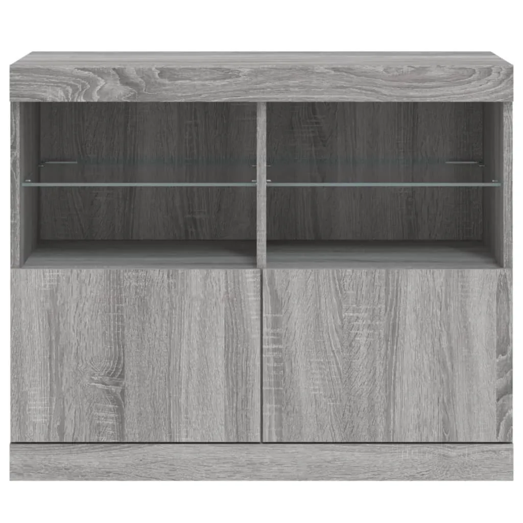 Mobile Credenza LED Grigio Sonoma 81x37x67 cm | Miglior Prezzo Online - 6