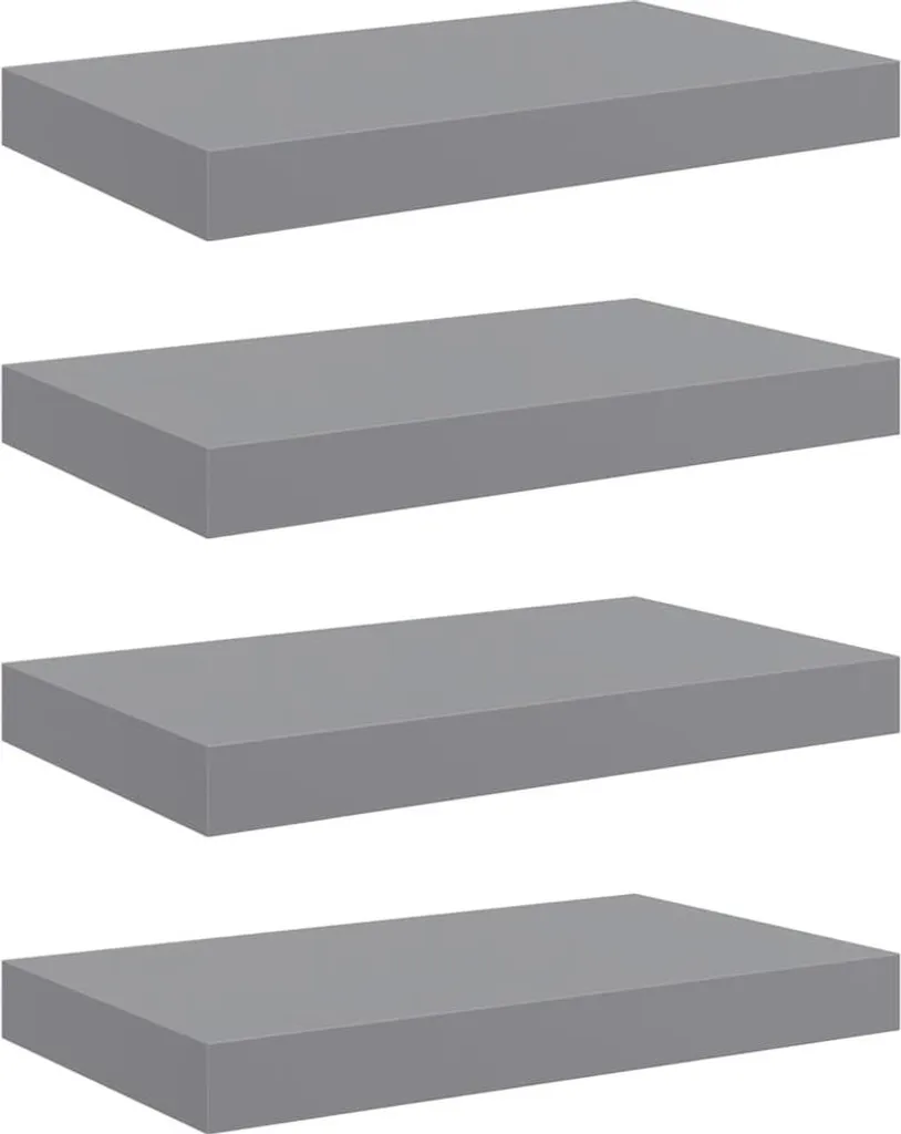 Étagères murales flottantes pour salon et bureau coloris gris 40 cm