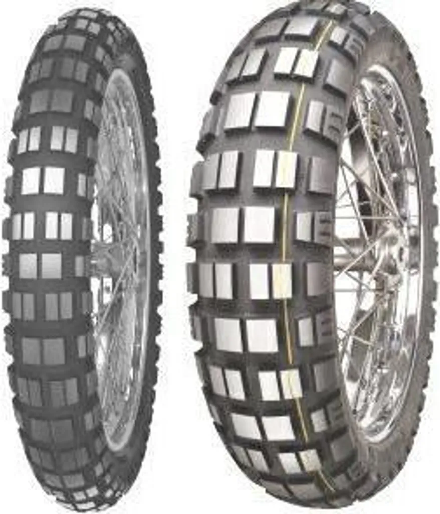 Pneu Mitas E-10 Dakar 110/80 B19 59T TL Front M+S à Bande Jaune