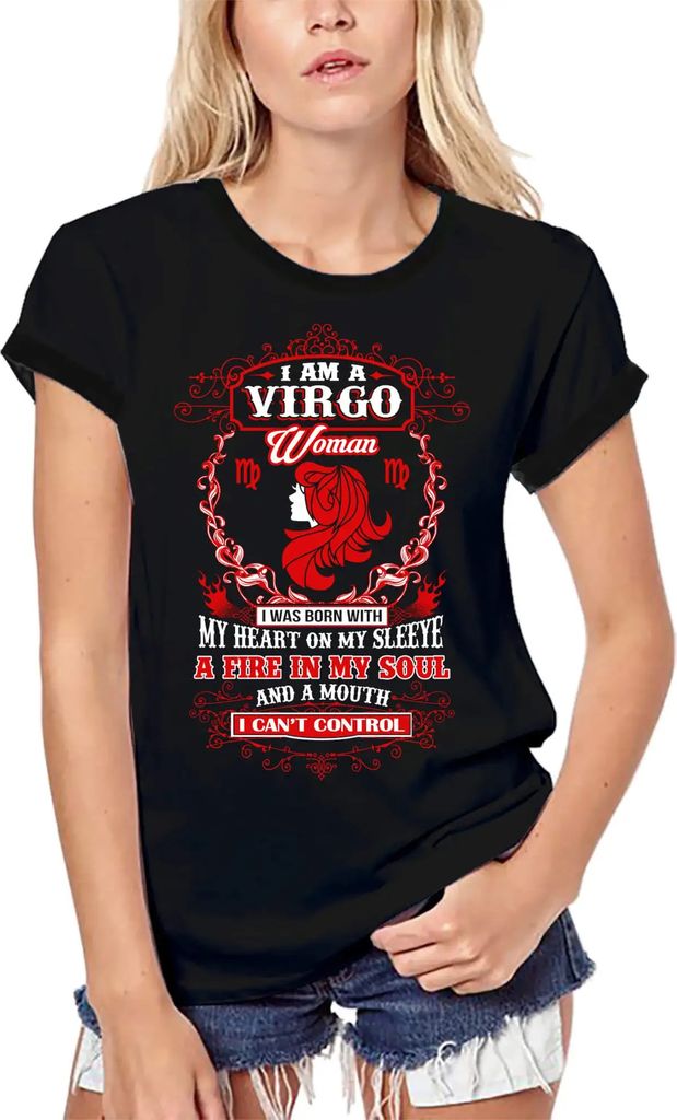 Damen Grafik T-Shirt aus Biobaumwolle Ich bin eine Jungfrau Frau Tierkreiszeichen – I Am A Virgo Woman Zodiac – Öko-Verantwortlich Vintage Jah...