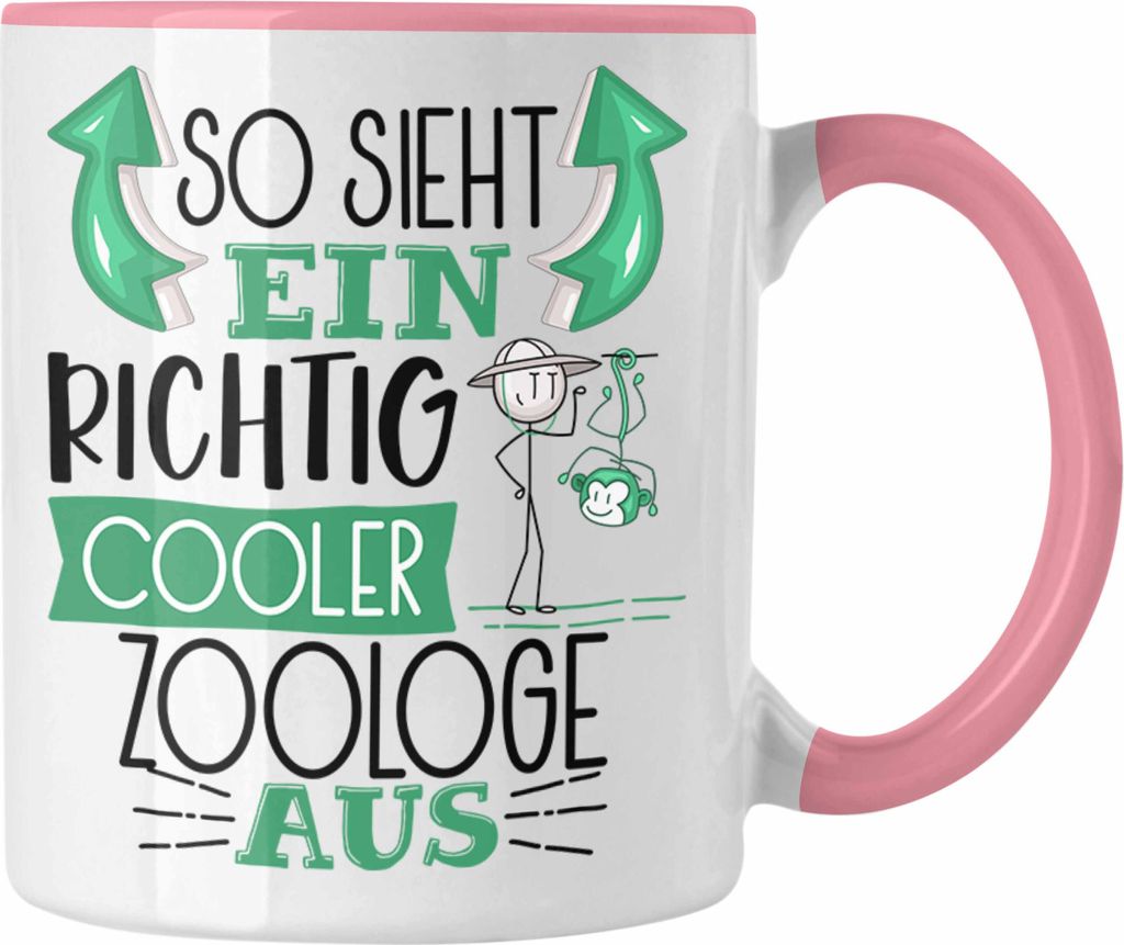 Trendation - Zoologe Tasse Geschenk So Sieht Ein RIchtig Cooler Zoologe Aus Geschenkidee Lustiger Spruch Geburtstag Becher Kaffeetasse (Rosa)