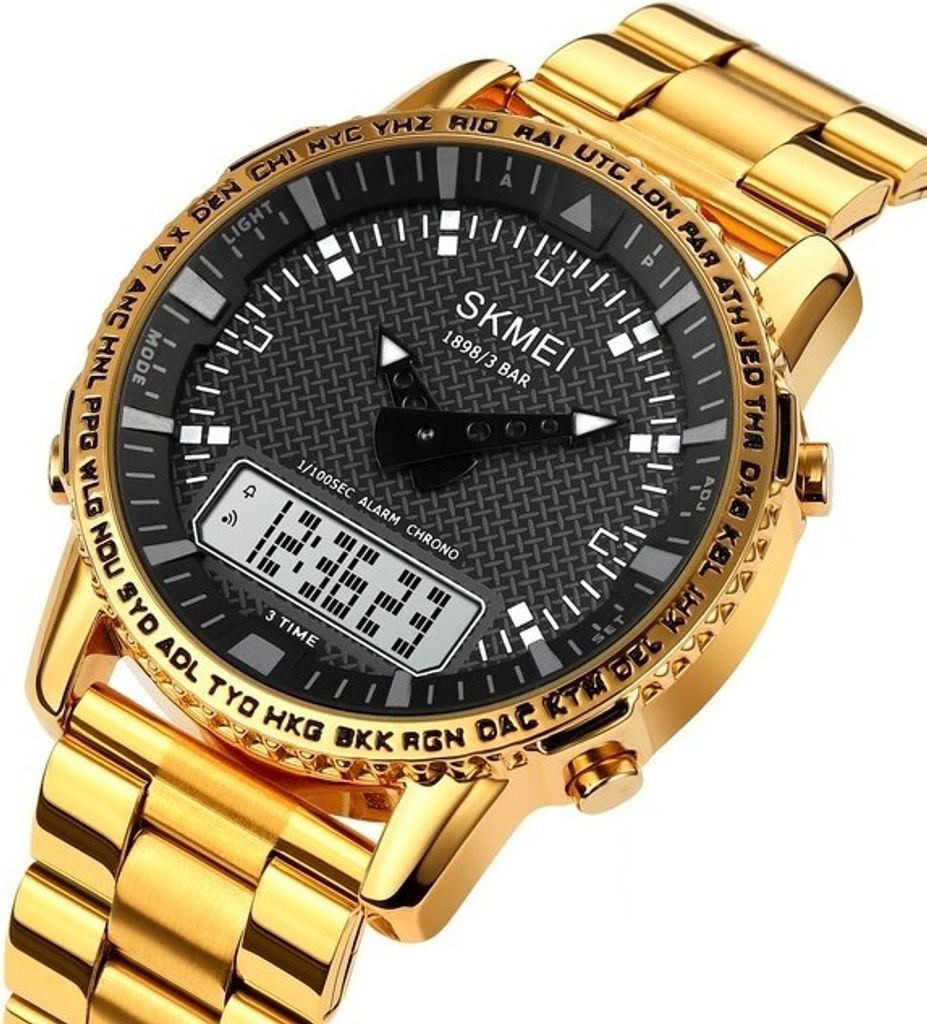 SKMEI Byron Herren Armbanduhr - Roségold mit LED-Display KP23726