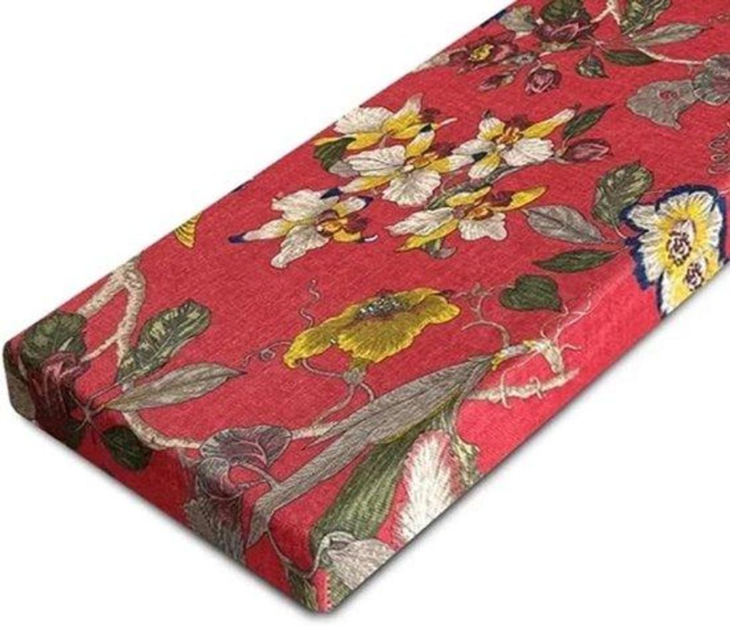 Kissen für den Stuhl - Komfortabel Sitzmöbel - Antirutsch Unterseite - 170x30x5cm - Blumenmuster