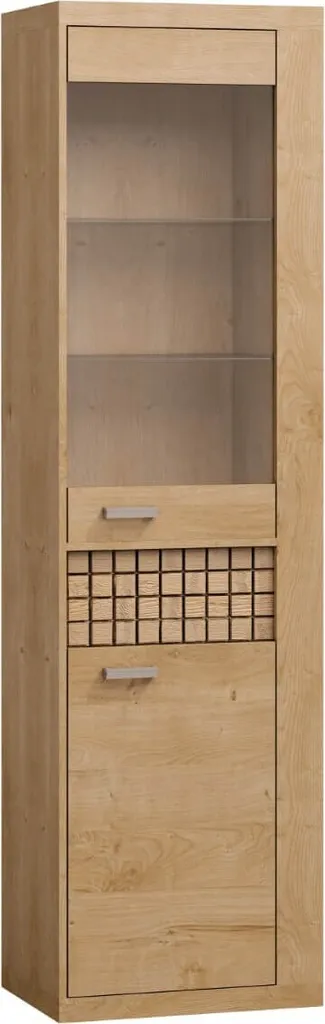 Vitrine haute抗 poussière pour salon meuble chêne NOLO MINIO