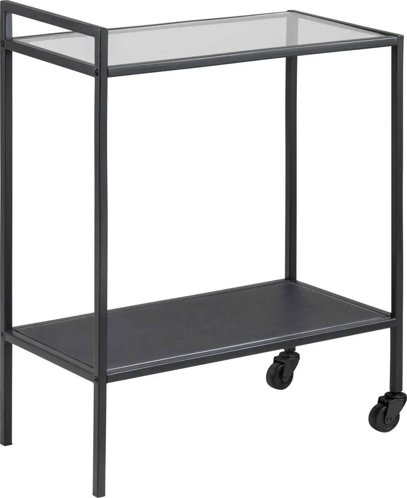 Carrello Multifunzione Seaford Nero/Vetro | Soluzione Salvaspazio Casa