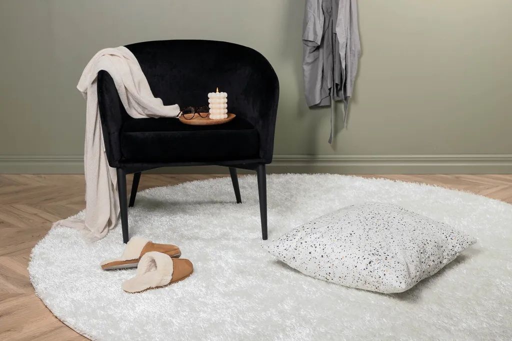 Tapis Mattis Ø200 cm polyester blanc - Douceur et résistance garanties
