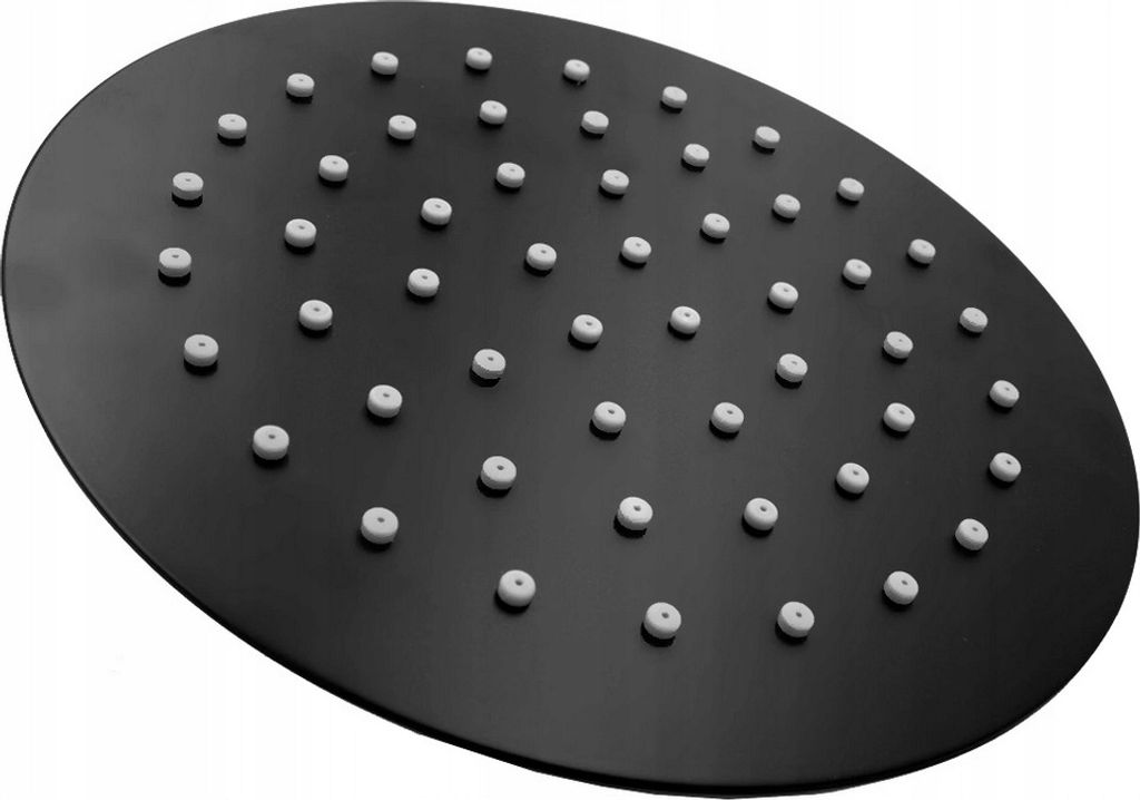 Granitan | Regendusche SLIM 20 cm - Schwarz - Edelstahl - AntiCalc Technologie - Modernes Design
