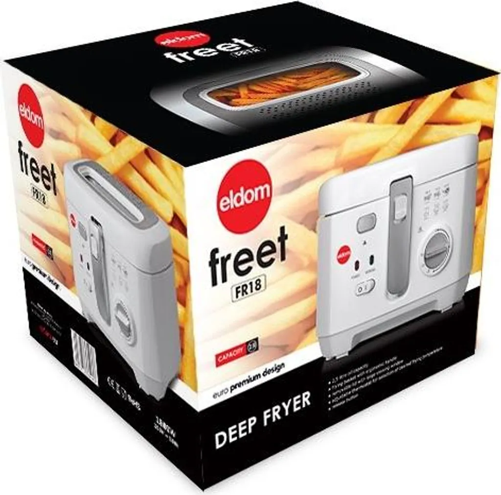 Friteuse Eldom FR18 capacité 2,5L thermostat réglable 150-190 °C Gris - 9