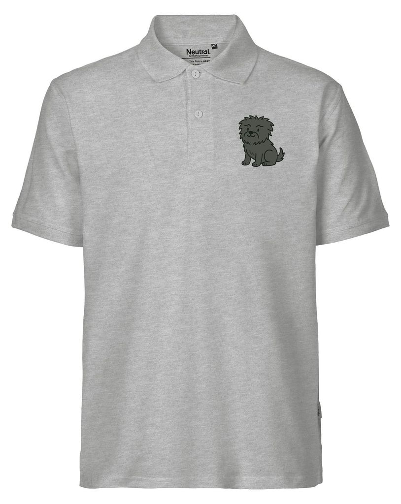 Huuraa Herren Polo Shirt Affenpinscher Comic Affi M Sport Grey Bio Baumwolle Fairtrade Poloshirt Geschenkidee