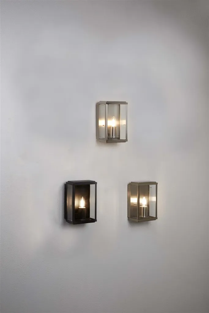 Applique murale extérieure lanterne noire rustique Box pour entrée E14 - 5