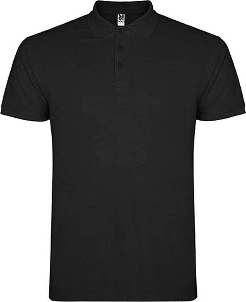 Roly PO6638 | Herren Star Poloshirt, Piqué - Farbe: Black 02 - Größe: 4XL