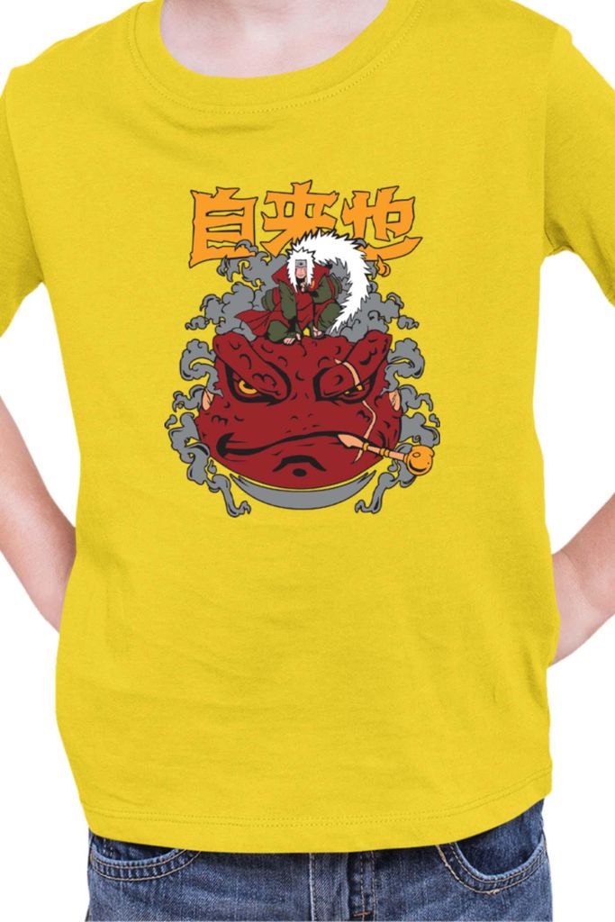 Kinder T-Shirt Japan Manga Anime Comics Animation Naruto Gamabunta, 5-6 Jahr - 116 / Gelb
