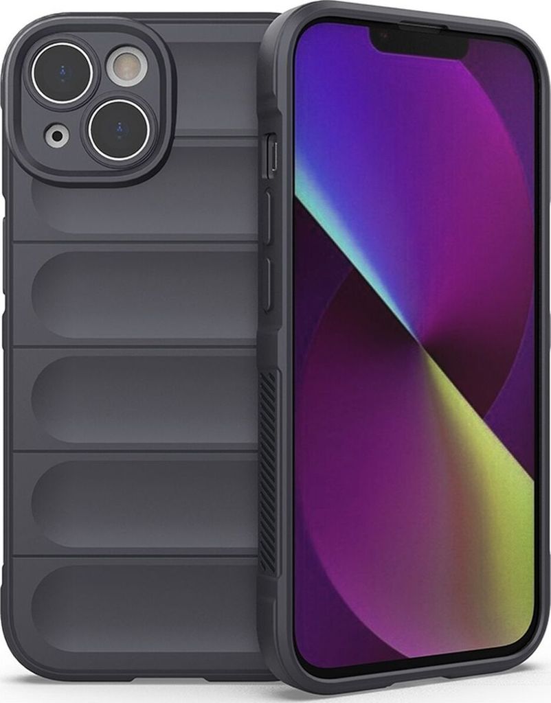 Mobigear Bumpy iPhone 14 Hülle Flexibles TPU Backcover - Charcoal
