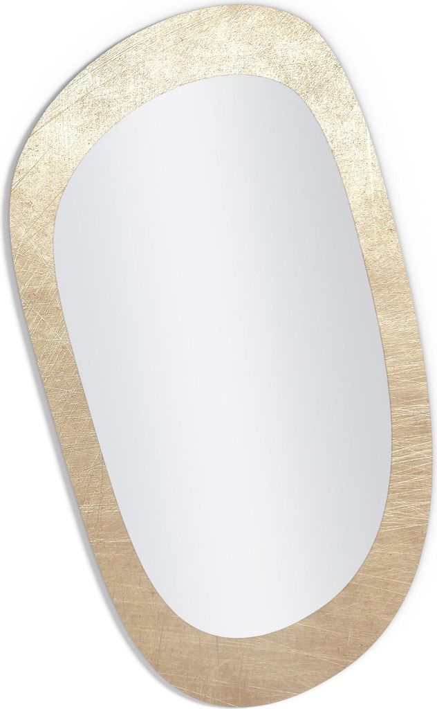 DEQORI Wandspiegel Organisch 53,9x89,6 cm 'Goldener Schleiflook' Spiegel Badspiegel Bad