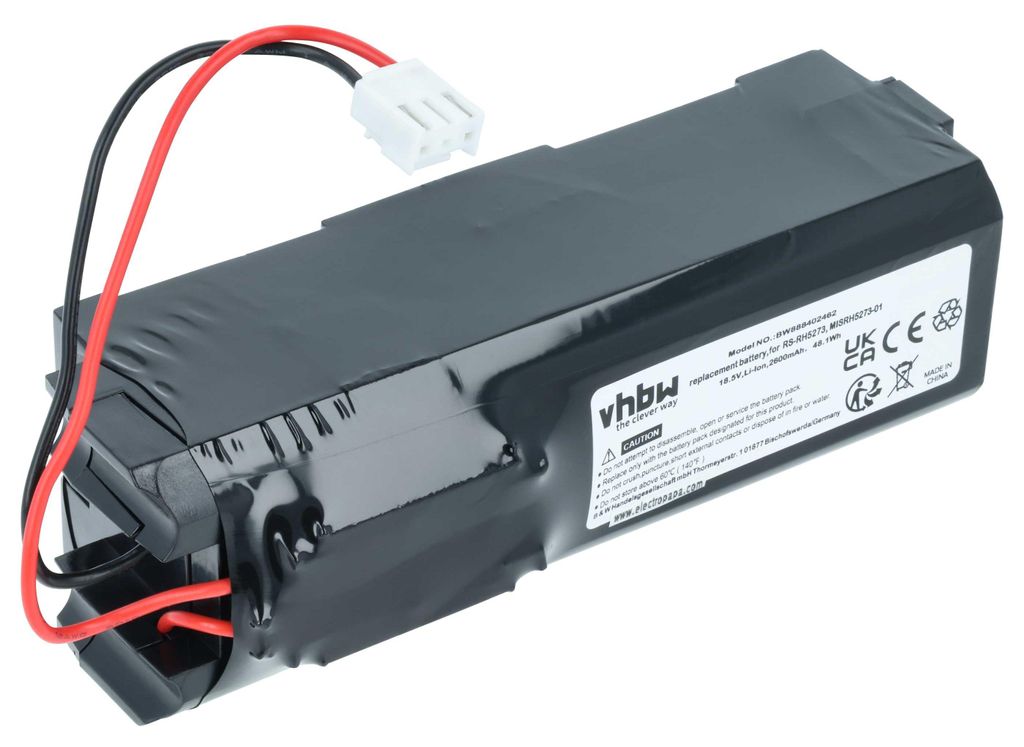 vhbw Akku kompatibel mit Tefal Air Force Extreme TY8846RH, TY8848JH, TY8841RH, TY8818RH, TY8812RH, TY8813RH Staubsauger (2600 mAh, 18,5 V, Li-Polymer)