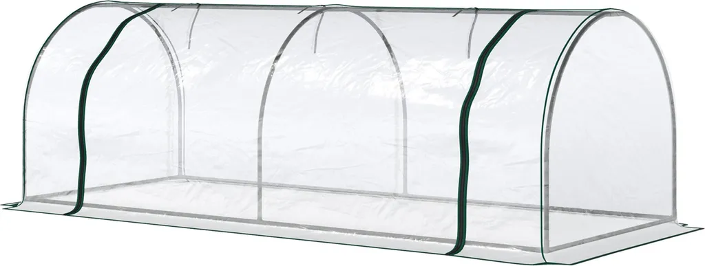 Outsunny Serre de Jardin Tunnel 2,5 x 1 m en Métal Époxy et PVC Transparent