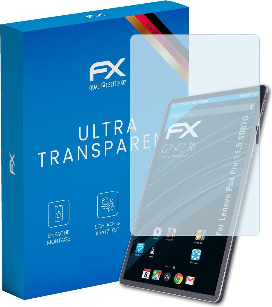 atFoliX FX-Clear 2x Schutzfolie kompatibel mit Lenovo Pad Pro 11.5 (SD870) Displayschutzfolie