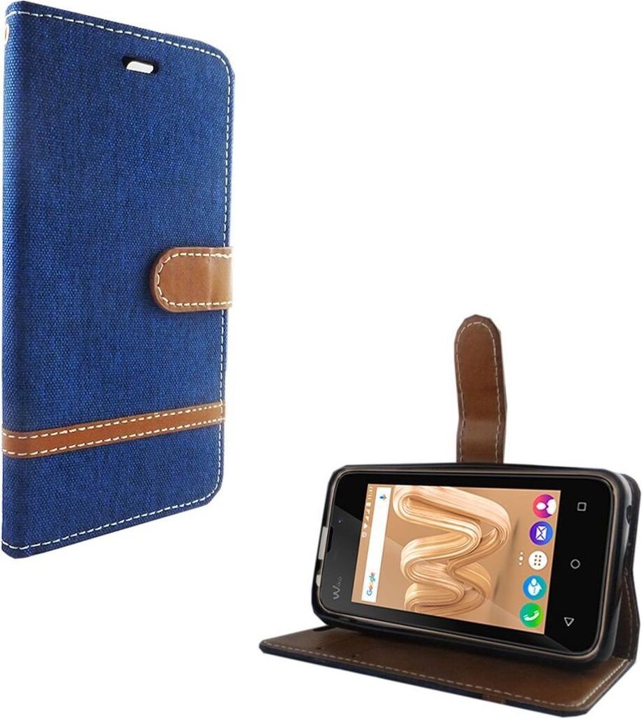 Tasche für Wiko Sunny Max Jeans Cover Handy Schutz Hülle Case Blau