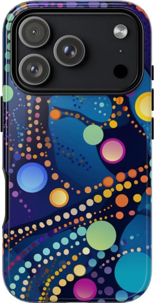 Bunte Punkte in abstraktem Muster – Hülle Kompatibel mit iPhone 17 Pro