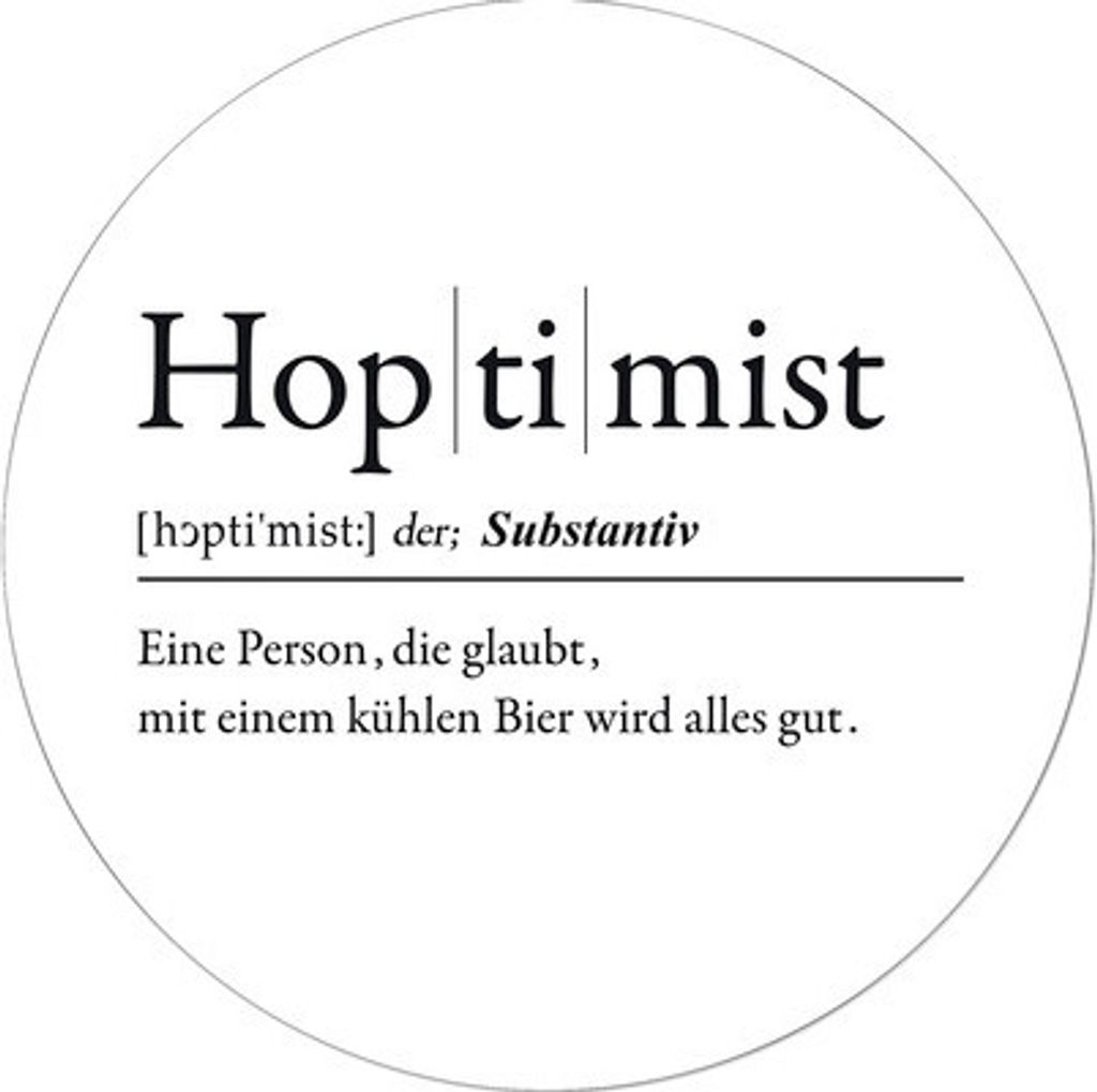 Glasbild Hoptimist Ø 20 cm