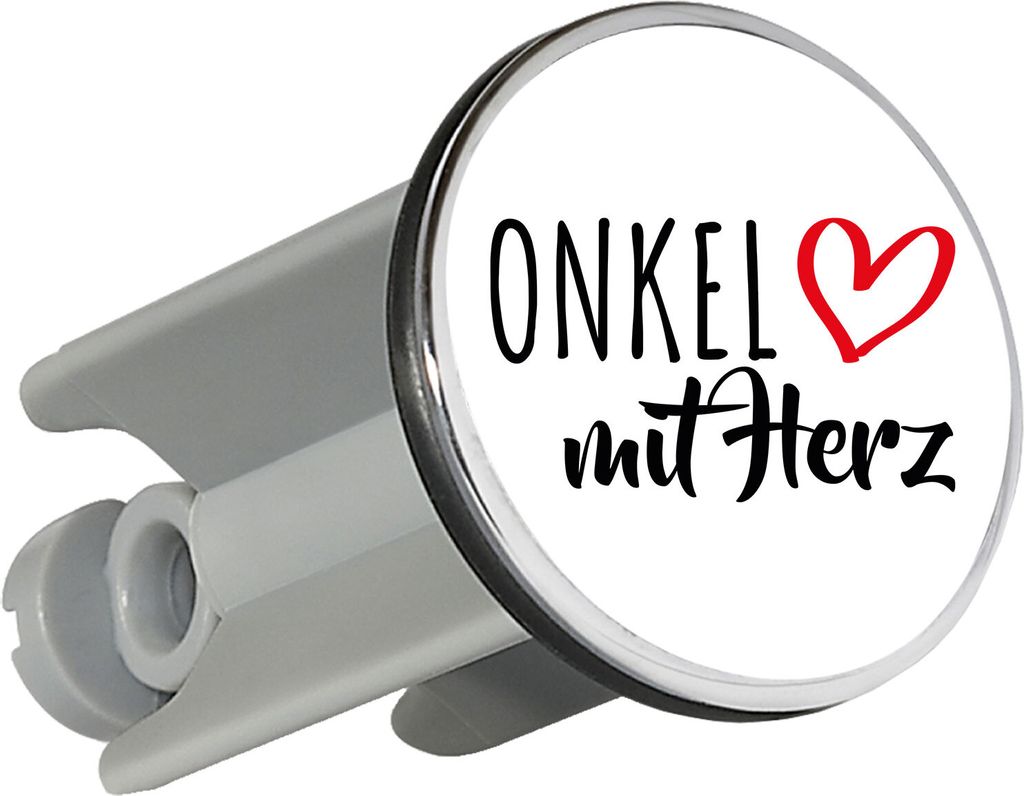 Huuraa Waschbeckenstöpsel Onkel mit Herz 4cm höhenverstellbar Abflussstopfen Geschenkidee