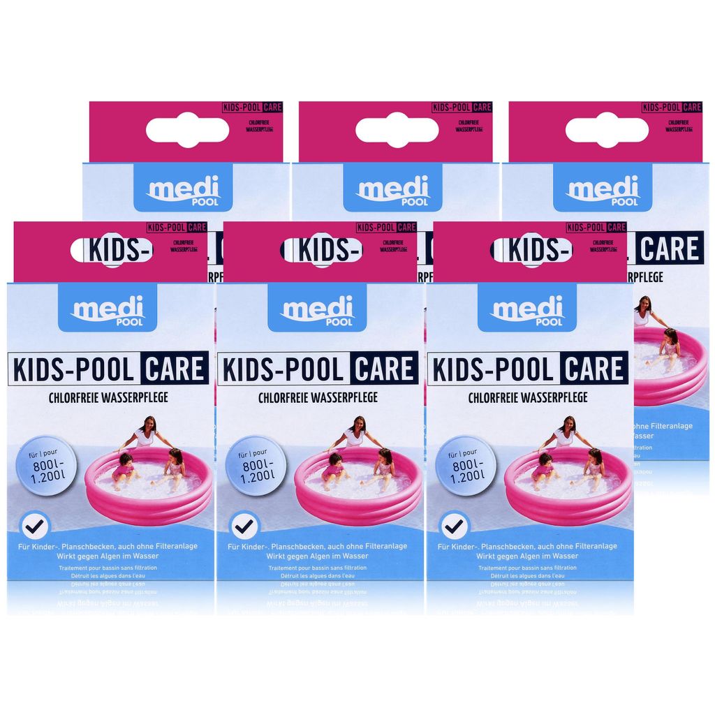mediPOOL Kids-Pool Care 5x50ml - Chlorfreie Wasserpflege 5x50ml (6er Pack)