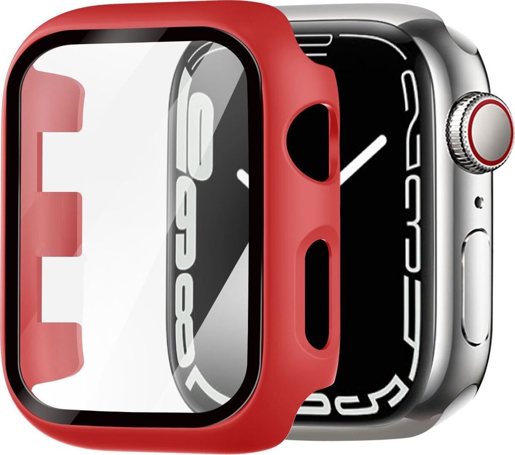 Strap-it Apple Watch Hard Case mit Glass (Rot)