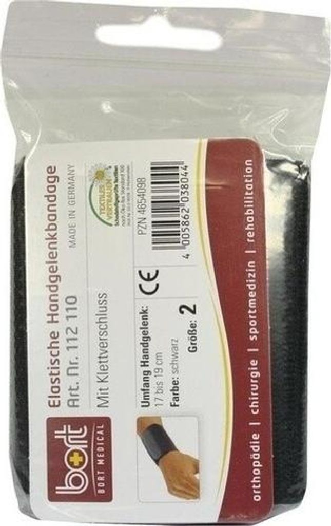BORT Handgelenkbandage m.Klettverschl.Gr.2 schwarz