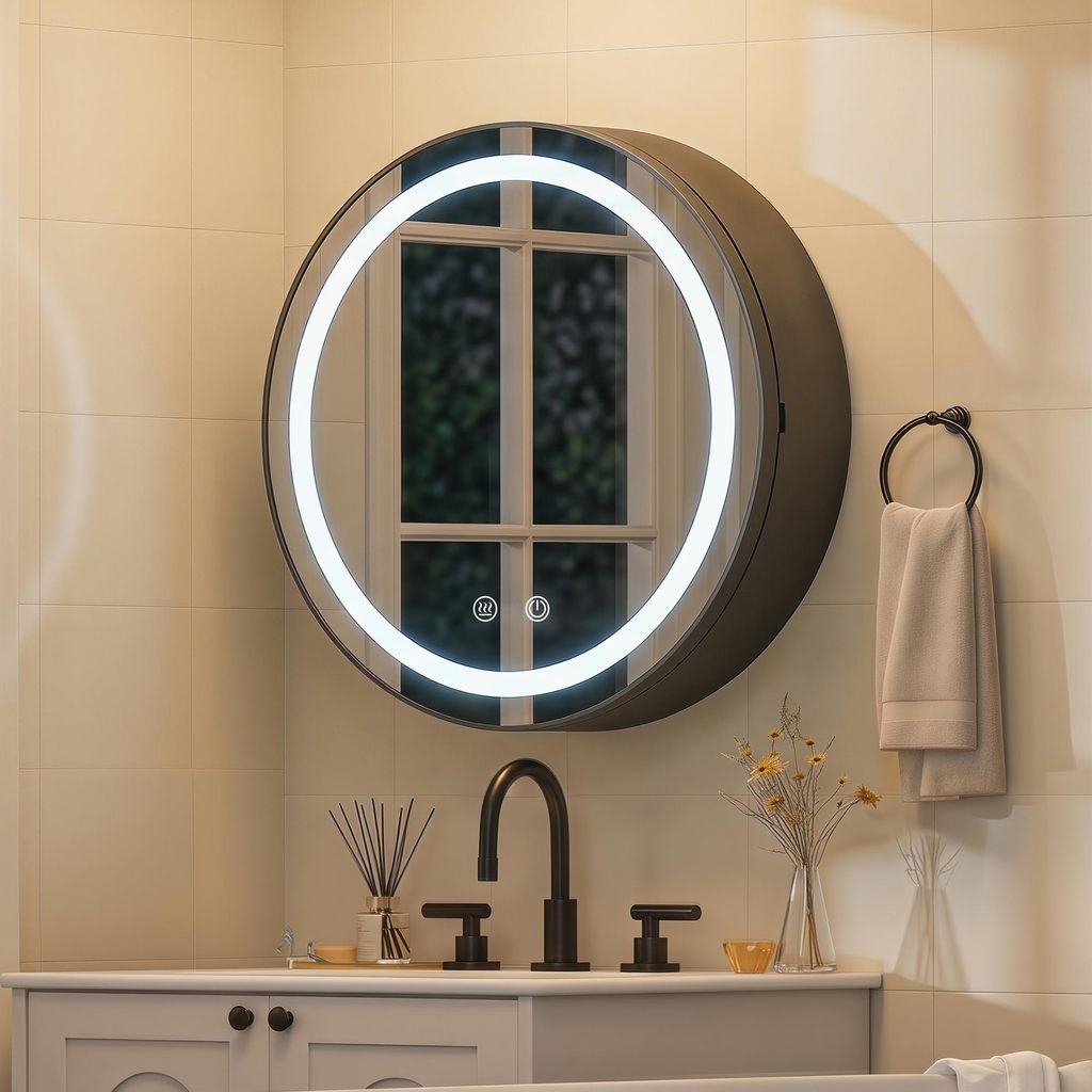 Radelldar Runder LED-Spiegelschrank, vormontiert mit Produktbild 