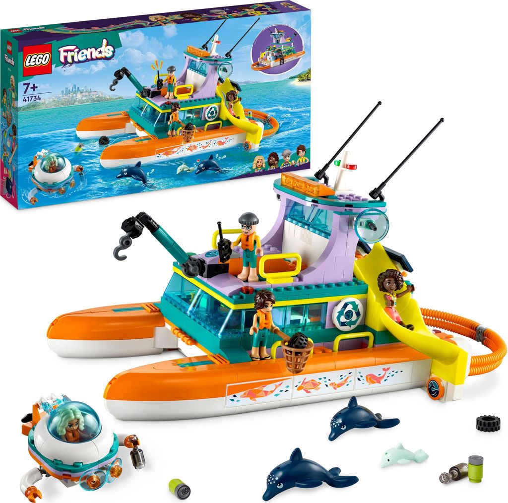 LEGO 41734 Friends Seerettungsboot Tierrettungs-Spielzeug Produktbild