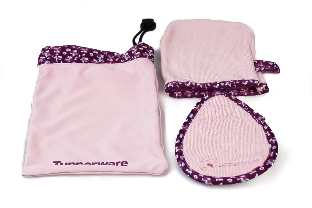 Tupperware FaserPro Set 3 Pezzi Rosa - Microfibra Struccante Riutilizzabile