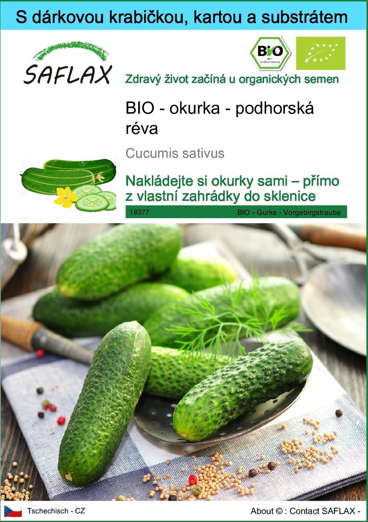 SAFLAX Dárková sada - BIO - okurka - podhorská réva - Obrázek produktu 