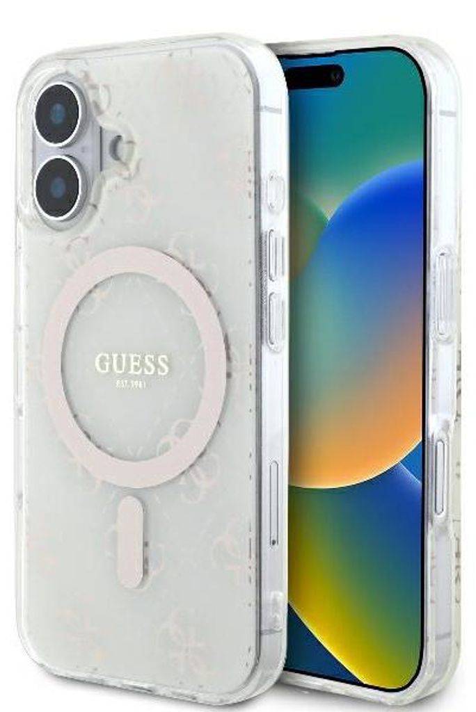 Guess GUHMP16MH4DTEH iPhone 16 Plus 6.7" weiß hardcase IML 4G Background MagSafe Schutzhülle