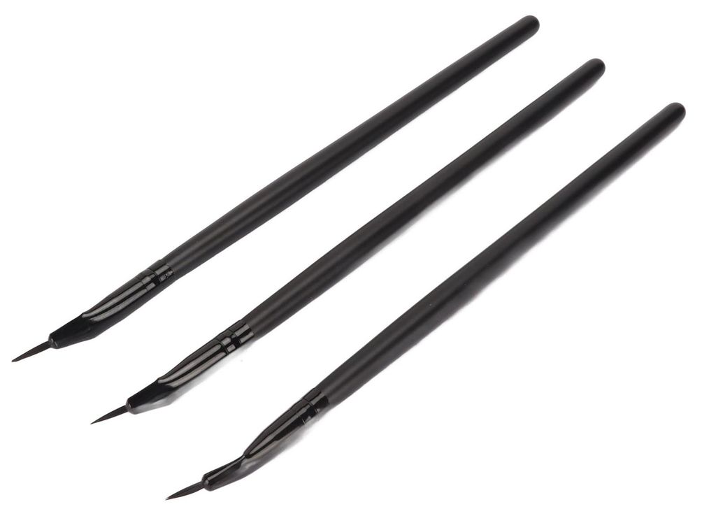 3 Stück Eye Define gebogene Eyeliner-Pinsel, professionelles Make-up, ultrafeine abgewinkelte Gel-Pinsel, Kosmetik-Werkzeug