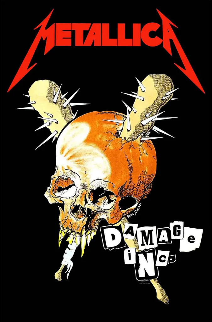Poster en Tissu Metallica Damage Inc RO8189 Robuste Coloris Noir Rouge