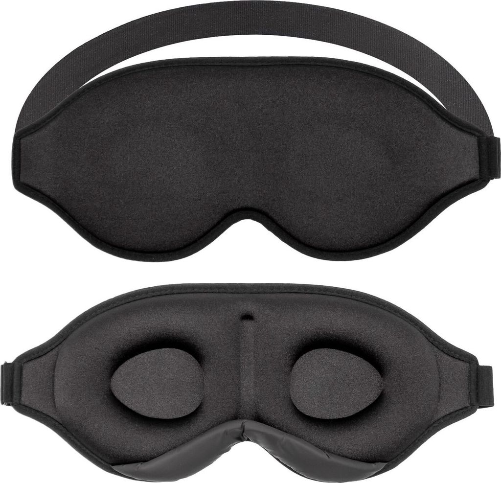 Intirilife Schlafmaske in Schwarz - 3D Schlafmaske - Soft, weich, leicht, stark abdunkelnd