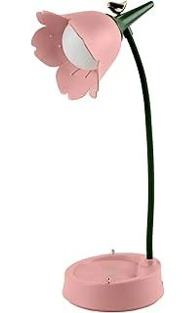 himmel Lampada da scrivania per bambini, lampada da tavolo LED dimmerabile con 3 temperature di colore, lampada da scrivania ricaricabile con sensore tattile e braccio flessibile, lampada da comodino USB per leggere e studiare (rosa)