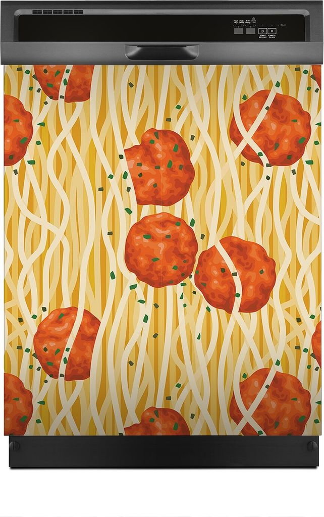 Magnete Dekorative 60x70 cm Küche Magnetmatte Spülmaschine - Spaghetti Frikadellen