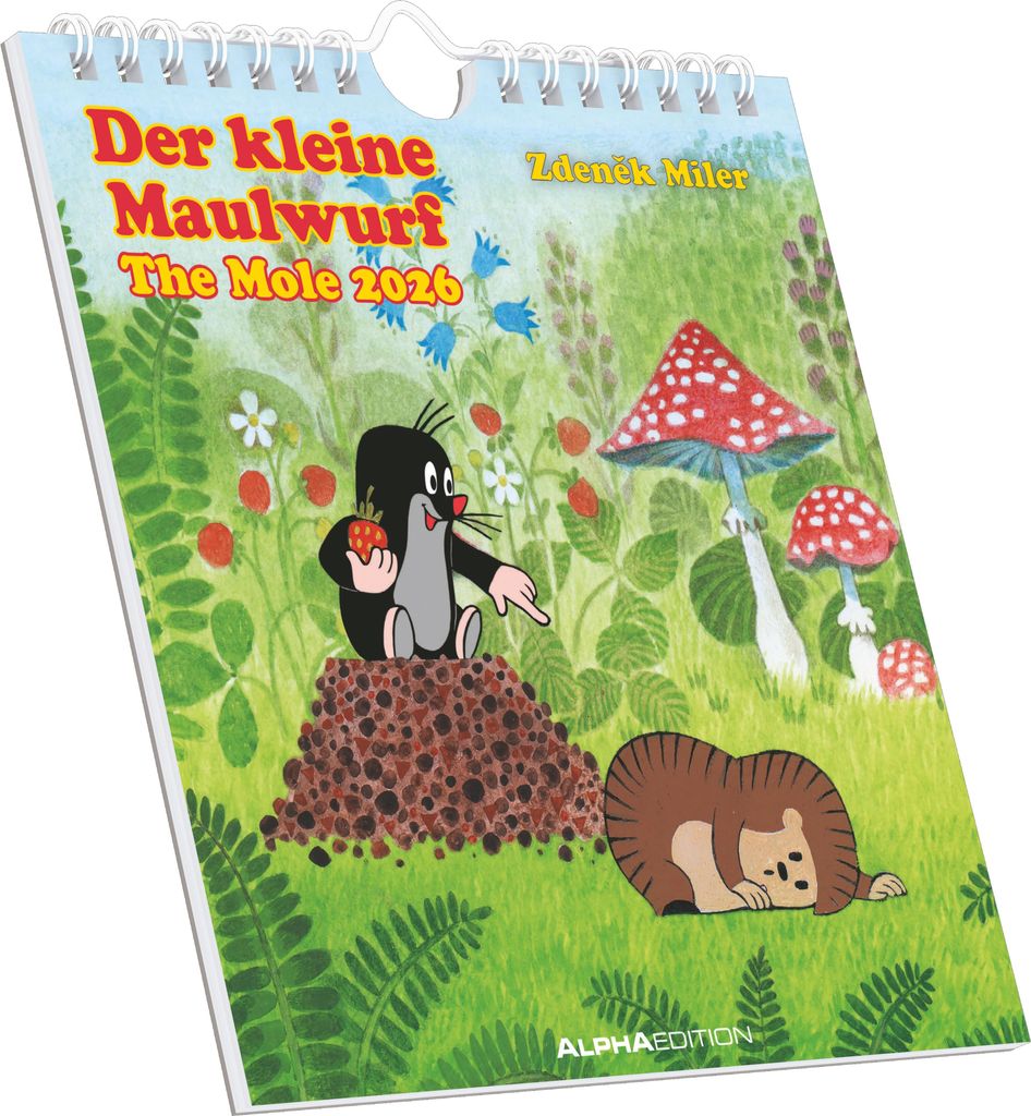 Alpha Edition - Der kleine Maulwurf Kalender 2026 - Postkartenkalender 16×17 cm mit Illustrationen von Zdenek Miler, zum Aufstellen oder Aufhänge...