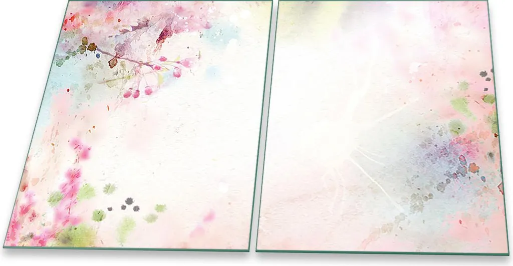 Copri Piano Cottura Vetro 2 Pezzi 40x52 Abstract Pink - Wow Effect!
