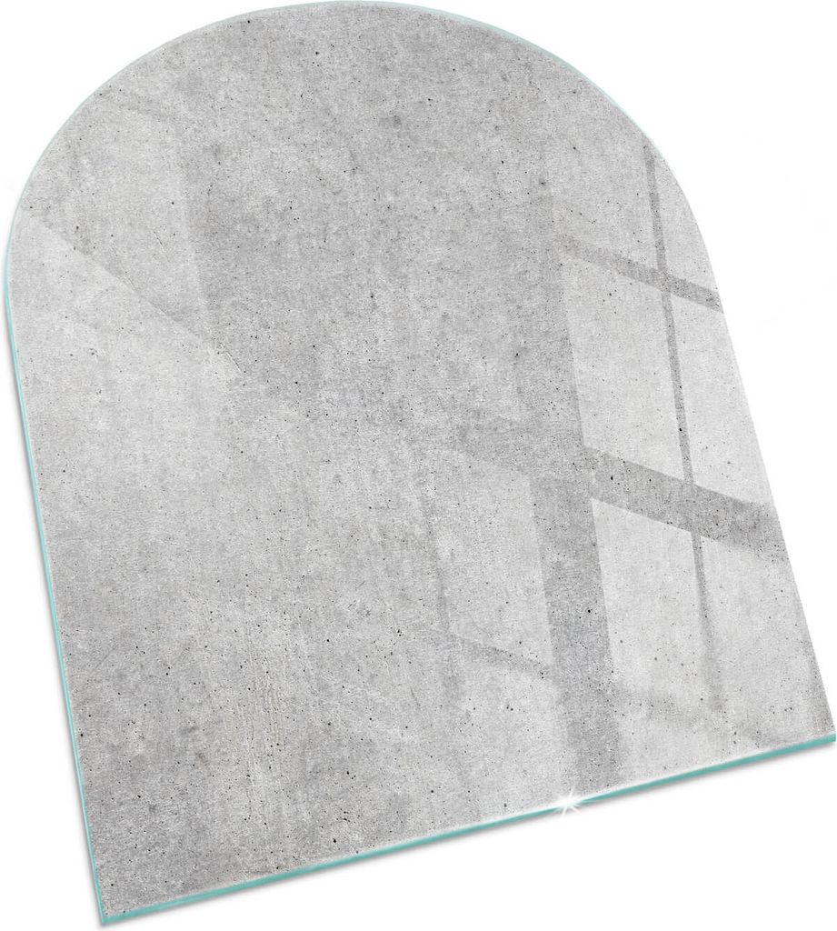 Textur von rohem Beton – Glasbodenplatte für – Kaminofen – Kaminplatte Glas – Schutzglas – Funkenschutzplatte –Glasbodenplatte Feuerfe...
