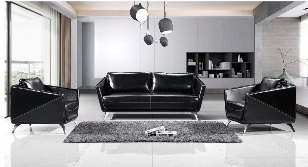 Sofagarnitur 3+1+1 Sitzer Ledersofa Couch Wohnlandschaft Garnitur Design Modern