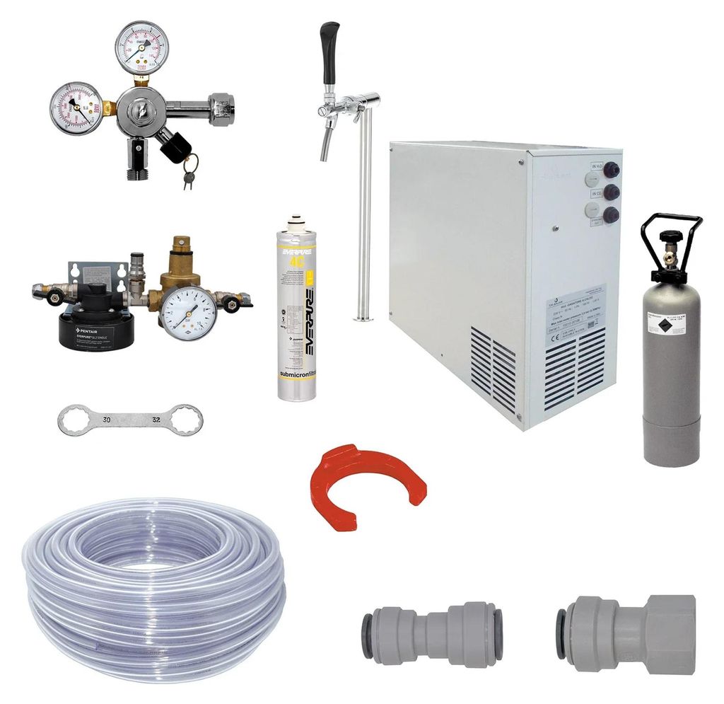 Komplettset - Wassersprudler, Wasserspender, Warmkarbonator - Blupura