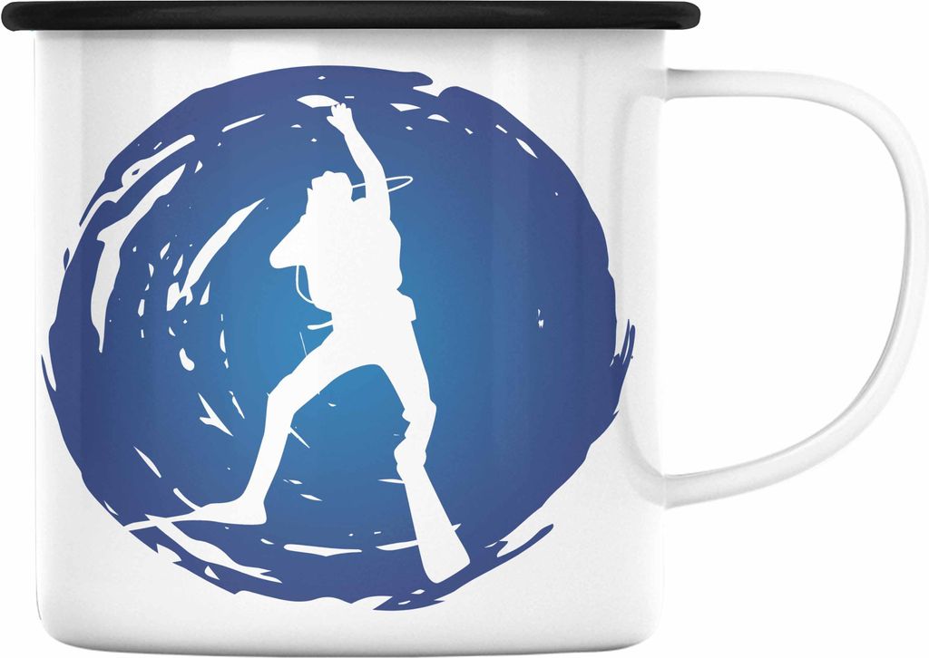 Trendation - Taucher Emaille Tasse Geschenk Grafik für Produktbild 