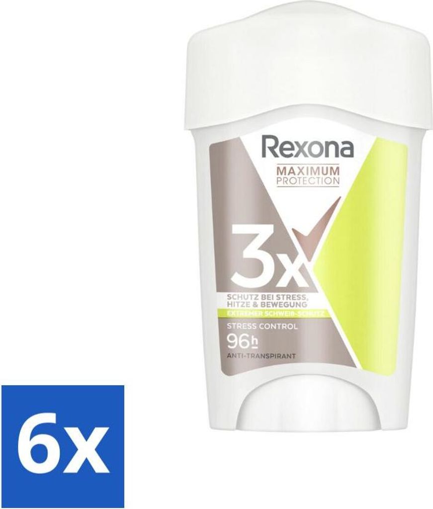 Rexona - Deodorant Stick - Maximum Protection Stress Control Dry - Gegen Stressschweiß - 45 ml - Vorteilspack - 6 Stücke