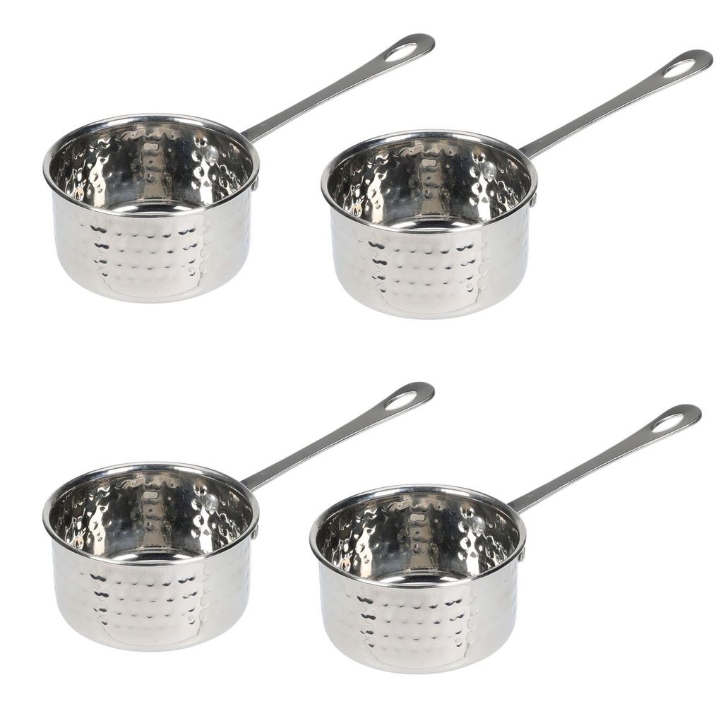 4x Edelstahl Soßentopf mit Stiel ø 10 cm Fassungsvermögen Produktbild 