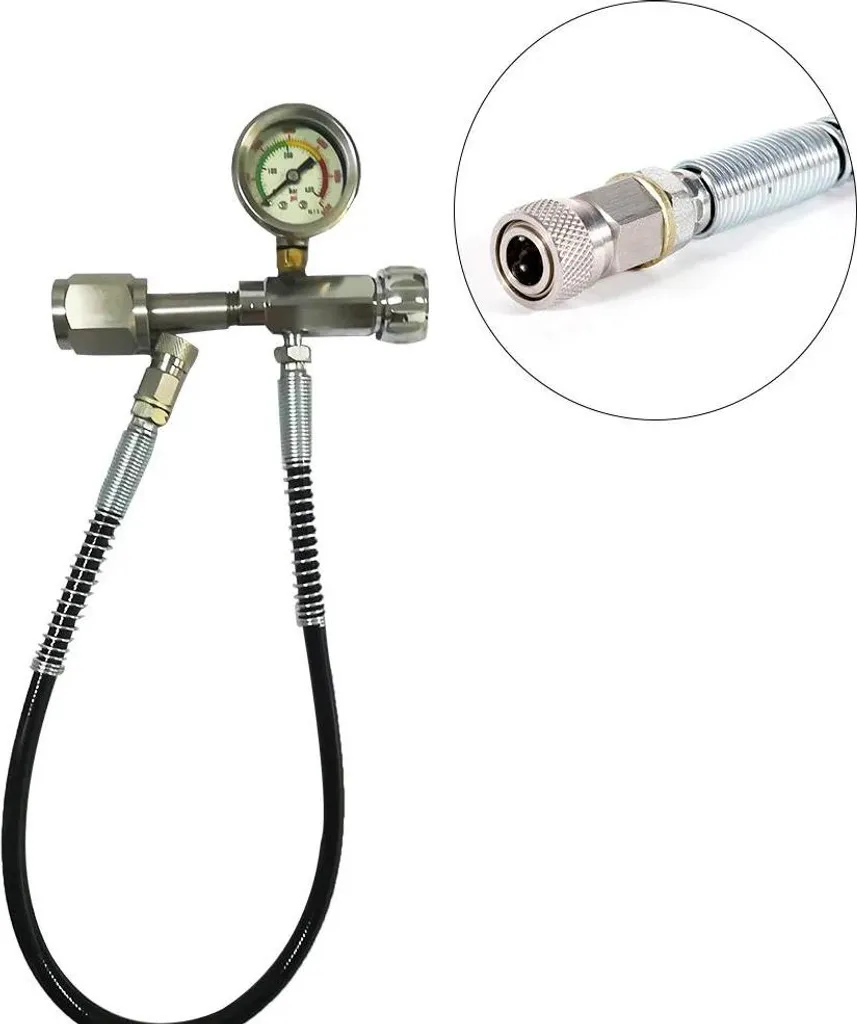 Manomètre 4500 PSI et raccord ARI avec flexible haute pression 60 cm