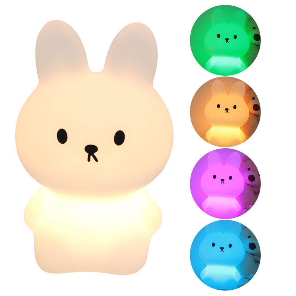 Süßes Hasen-Nachtlicht für Kinder, augenschonende LED-Tischlampe, dimmbar, wiederaufladbar, ideal für Babyschlafzimmer und nächtliche Stillzei...