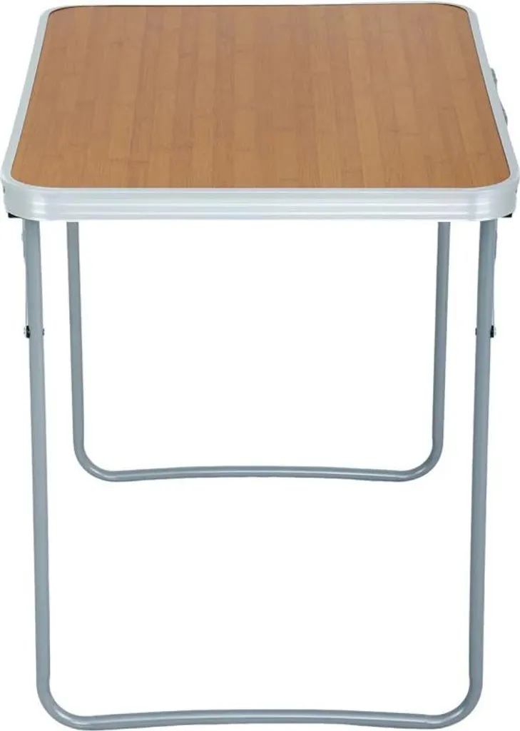 Table camping ZAVAR marron légère et compacte avec plateau solide